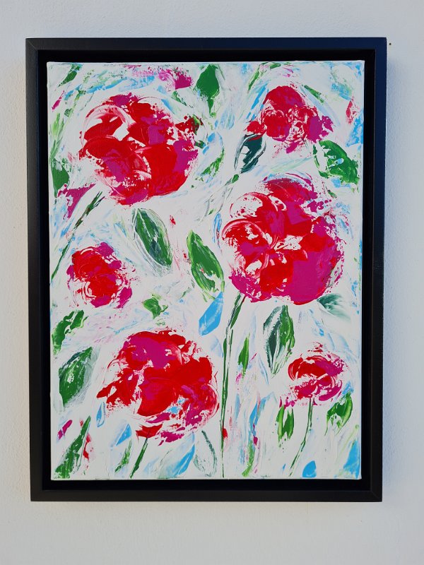 Rosen 2 2021, 40x30, Acryl auf LW, € 250 SOLD 